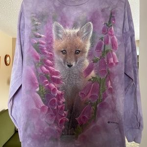 Tie-dye Fox & Foxglove Long-sleeve Tee